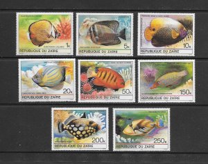 FISH - ZAIRE #974-81  MNH