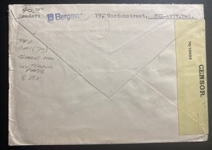 1942 Tel Aviv Palestine Airmail Censored Cover To Rosenthal Co New York USA 