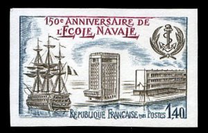 France, 1950-Present #1777 (YT 2170) Cat€15, 1981 Naval Academy, imperf. si...