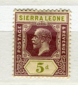 SIERRA LEONE; 1912-20 early GV issue fine Mint hinged Shade of 5d. value