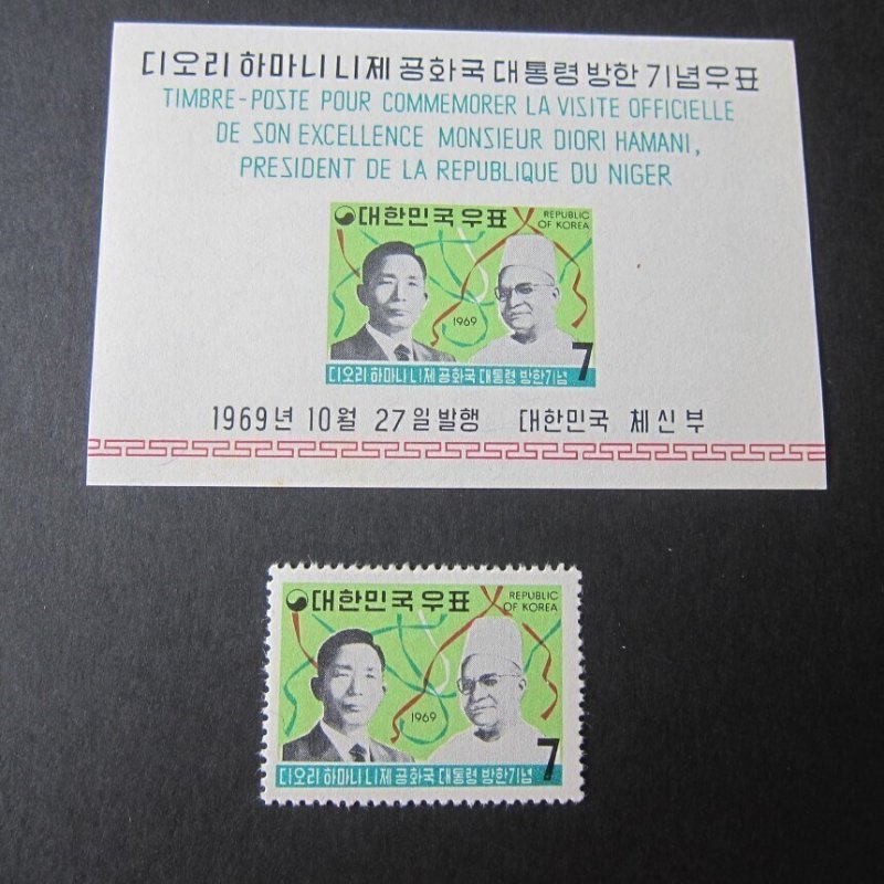 Korea 1969 Sc 690a+690 MNH