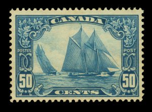 CANADA 1929  Sail ship Bluenose  50c dark blue  Scott # 158 mint MH