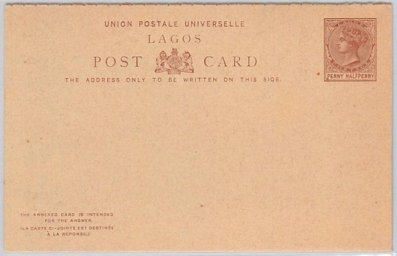 48650  -  LAGOS -  POSTAL STATIONERY CARD: Higgings & Gage # 3  DOUBLE CARD 