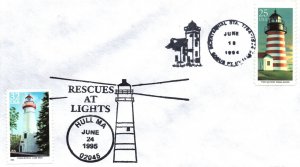 SPECIAL PICTORIAL POSTMARK RESCUES AT LIGHTHOUSES DUAL CANCEL 1994 AND 1995