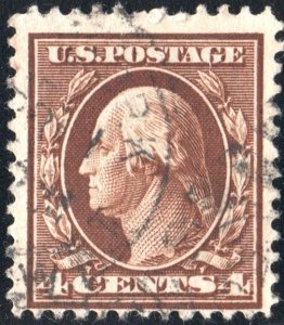 SC#377 4¢ Washington Single (1911) Used