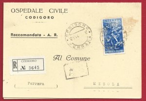 1954 Interpol No. 745 on Recommended Letter for Mesola (Ferrara)