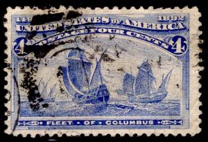 US Stamp #233 4c Columbian USED SCV $8.00