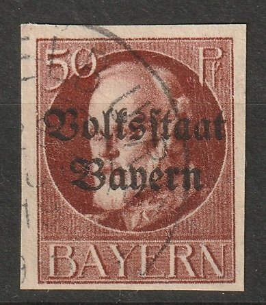 Bavaria 1919 Sc 166 imperf used