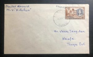 1964 Vavau Tonga Toga Paqueboat cover To Nukualofa Via MV Hifofua