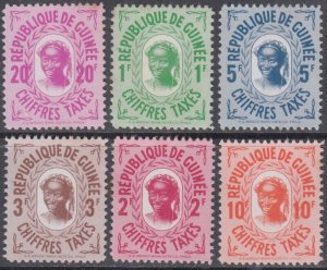 GUINEA Sc # J36-41 MNH CPL SET of 6 - POSTAGE DUES