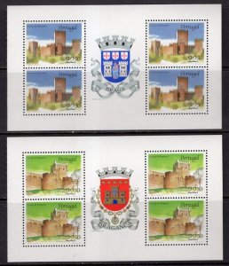 Portugal 1986 Castles Braga & Braganca Sheets of 4 MNH #1663-4