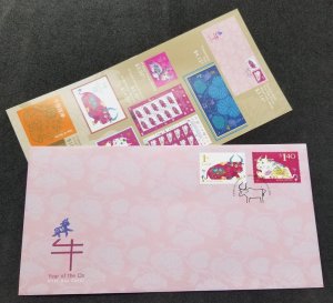 *FREE SHIP Singapore Year Of The Ox 2021 New Year Chinese Lunar Zodiac (FDC)