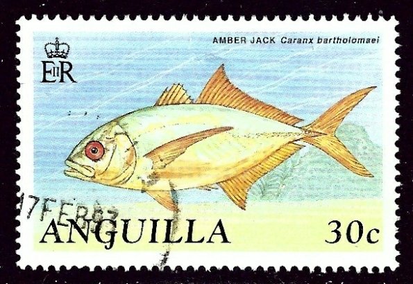 Anguilla 796 Used 1990 Fish    (ap4169)