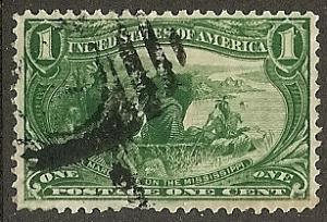 US  285 Used 1898 1c dk yel grn Trans-Mississippi Expo