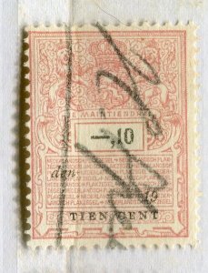 NETHERLANDS; Early 1900s early Revenue issue fine used 10c. value