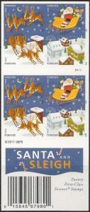 US 4715d Santa & Sleigh imperf NDC booklet (20 stamps) MNH 2012 