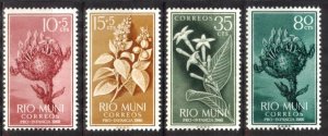 Rio Muni 1960 Plants Flowers set of 4 MNH