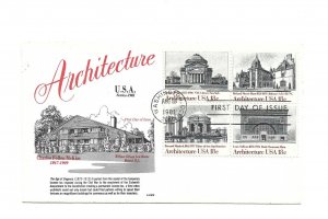 1928-31 Architecture 1981 GAMM, block of 4, FDC