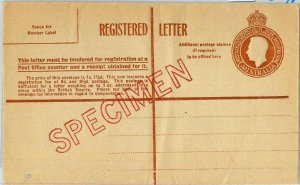 BK0368 - AUSTRALIA - Postal History - Registered  STATIONERY  COVER - SPECIMEN