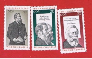 Germany(DDR) #1248-1250  MVFLH OG  Engels   Free S/H