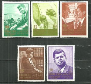 Mahra State South Arabia MNH 16a 18A 21A-22A 24A John F. Kennedy