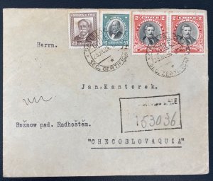 1935 Santiago Chile Registered Cover To Roznow Czechoslovakia