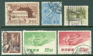 EDW1949SELL : RYUKYU Collection of 6 Different Very Fine Used. Scott Catalog $71