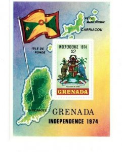 Grenada 1974 - Grenada's Independence - Souvenir Stamp Sheet - Scott #552 - MNH