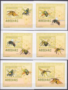 2007 Mozambique 1v/Bb-6v/Bb Lux carton Insects - Bees 20,00 €