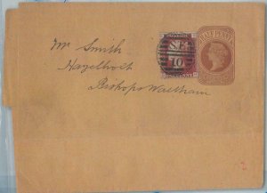 72447 - GREAT BRITAIN - 1 p. RED Plate 134 on POSTAL STATIONERY WRAPPER