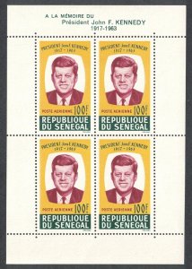 Senegal President Kennedy Commemoration MS 1964 MNH SG#MS291