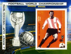 Yemen Arab Republic 1970 FOOTBALL World Cup Mexico s/s Perforated Mint (NH)VF