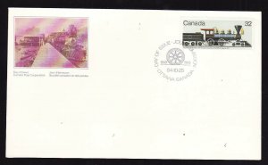 Canada-Sc#1037-stamp on FDC-Trains-Locomotives-1984-