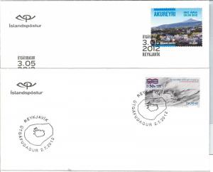 58170 - ISLAND Iceland - POSTAL HISTORY: 2012 set of 10 FDC COVERS - BIRDS sport