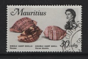 Mauritius  #347  used   1969  marine life  30c