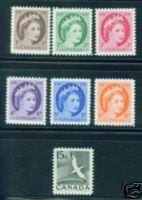 CANADA Scott 337-43 MNH** 1954-61 regular stamp set These...