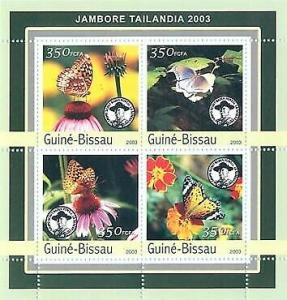 Guinea-Bissau - Butterflies & Flowers 4 Stmp Sht GB3137