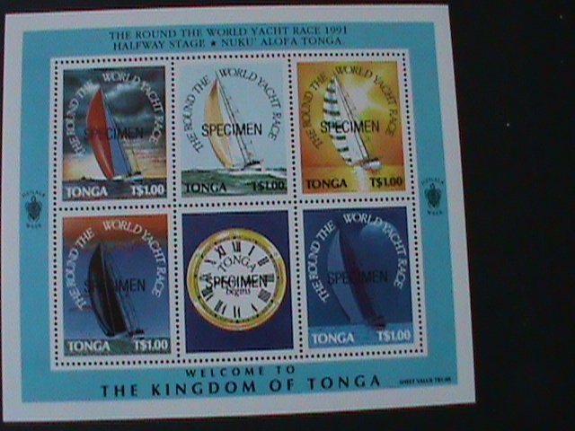 TONGA-1991-SC#775 -RARE SPECIMEN -ROUND THE WORLD YACHT RACE MNH-S/S VERY FINE