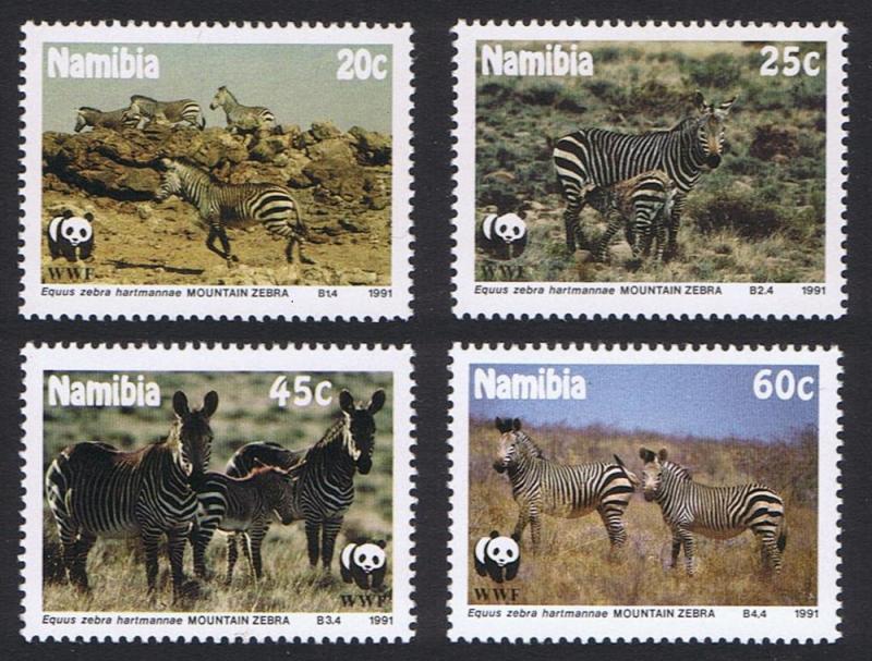 Namibia WWF Hartmann's Mountain Zebra 4v SG#572/75 SC#694-97 MI#702-05