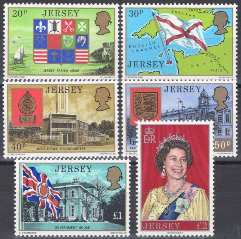 Jersey 150-155 MNH Jersey Flag Emblem Map Government Zayix Stamps 042922-SM36