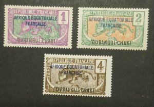 Ubangi-Shari Scott 23 24 25 MINT Stamp Lot Unused MH OG z6507