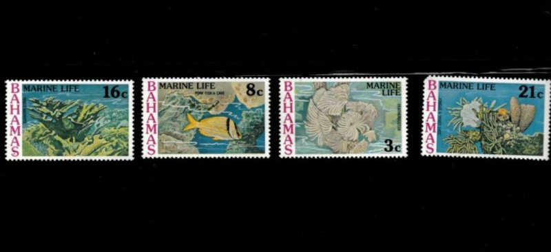 Bahamas 1977 - Marine Life - Set of 4 Stamps  - Scott #406-9 - MNH