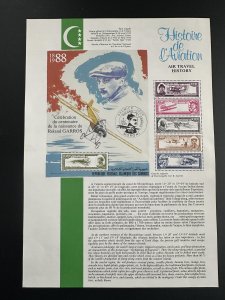 Comoros 1988 Mi. Bl. 848 - 853 sheet History Aviation Roland Garros Avion