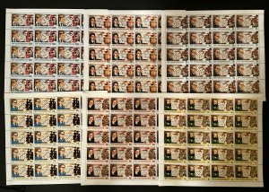 Grand Masters of Chess Central Africa 83 Perf. Full Set In Sheets Stamps-