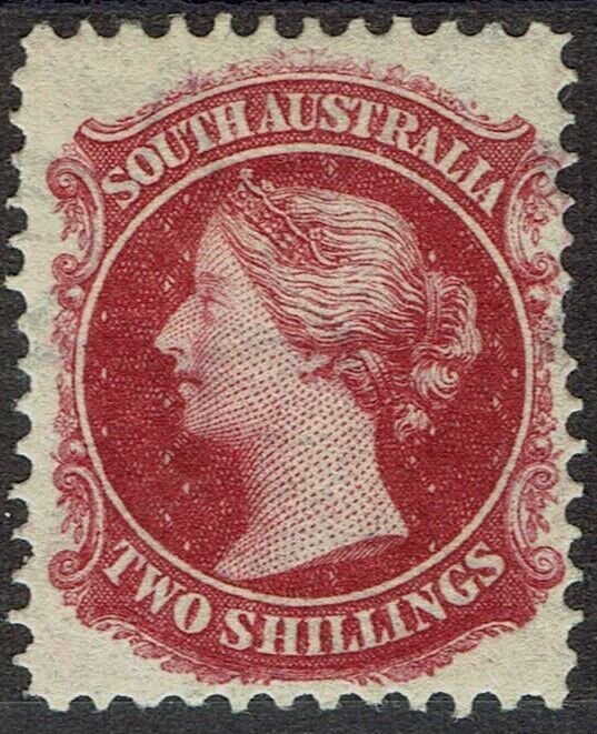 SOUTH AUSTRALIA 1876 QV 2/- WMK BROAD STAR PERF 11½ - 12½