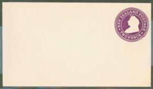 New Zealand  1900 QV 2d violet envelope, very clean, flap is not stuck