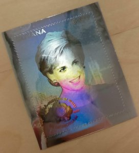 GUYANA 1998 - Princess Diana 1st anniversary Silver Hologram stamp - MNH