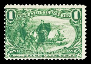 Scott 285 1c Trans-Mississippi Issue Mint Just Fine OG LH Cat $27.50