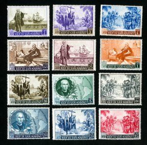 San Marino Stamps # 308-19 VF OG Hinged Catalog Value $80.00