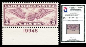 Scott C12 1930 5c Violet Globe Airmail Mint Graded XF-Sup 95 NH with PSE CERT